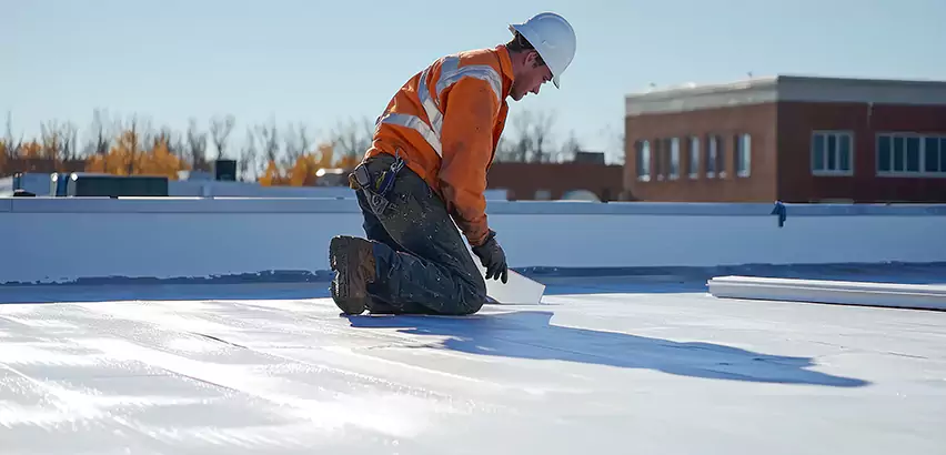 Flat Roof Drain Installation in Alpine